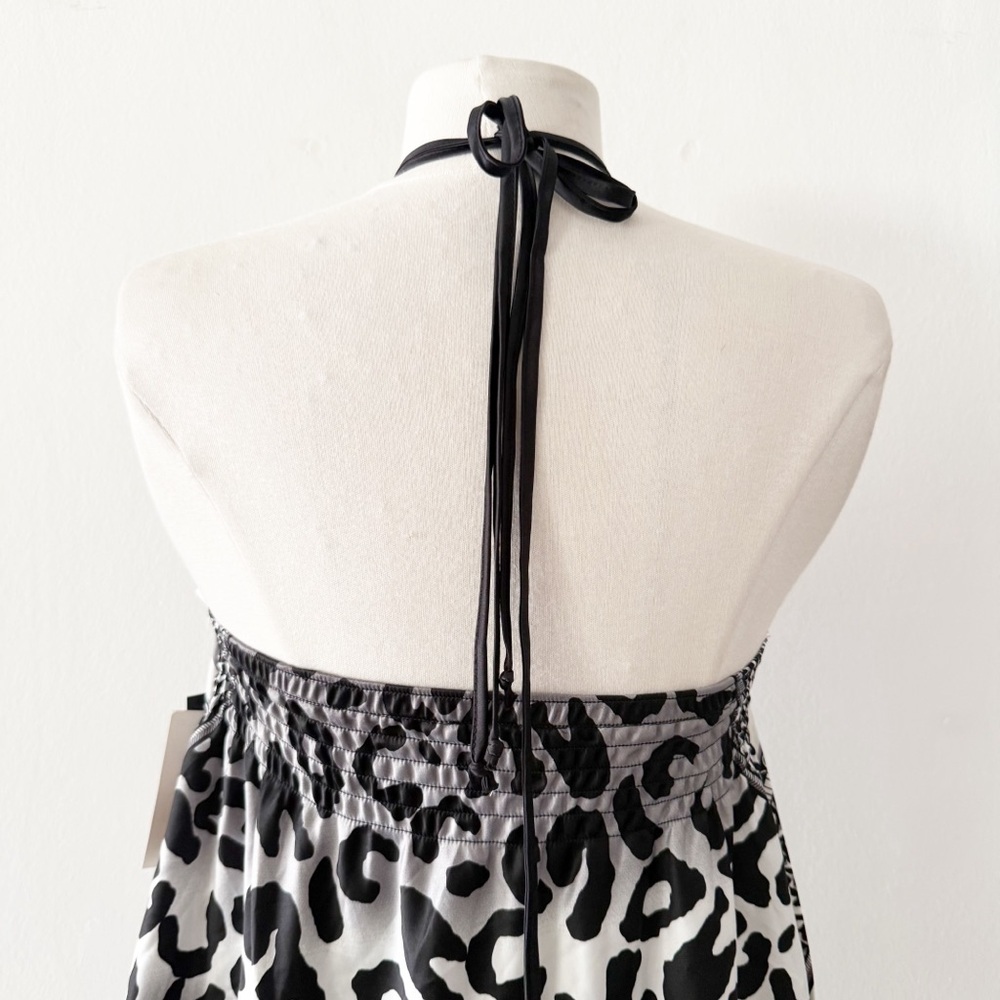 NEW Deadstock Y2K XOXO Satin Handkerchief Hem Leopard Halter Top Size Medium (M) - Picture 5 of 9